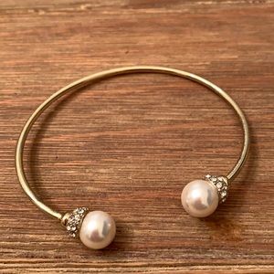Faux pearl cuff bracelet